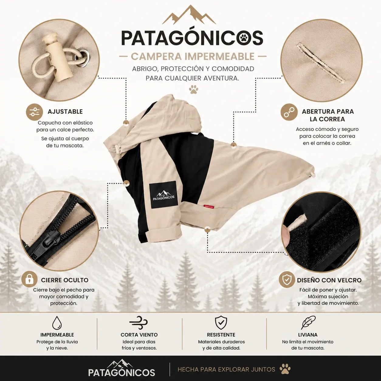 CAMPERA IMPERMEABLE PERROS GRANDES DOGFACE Info 1