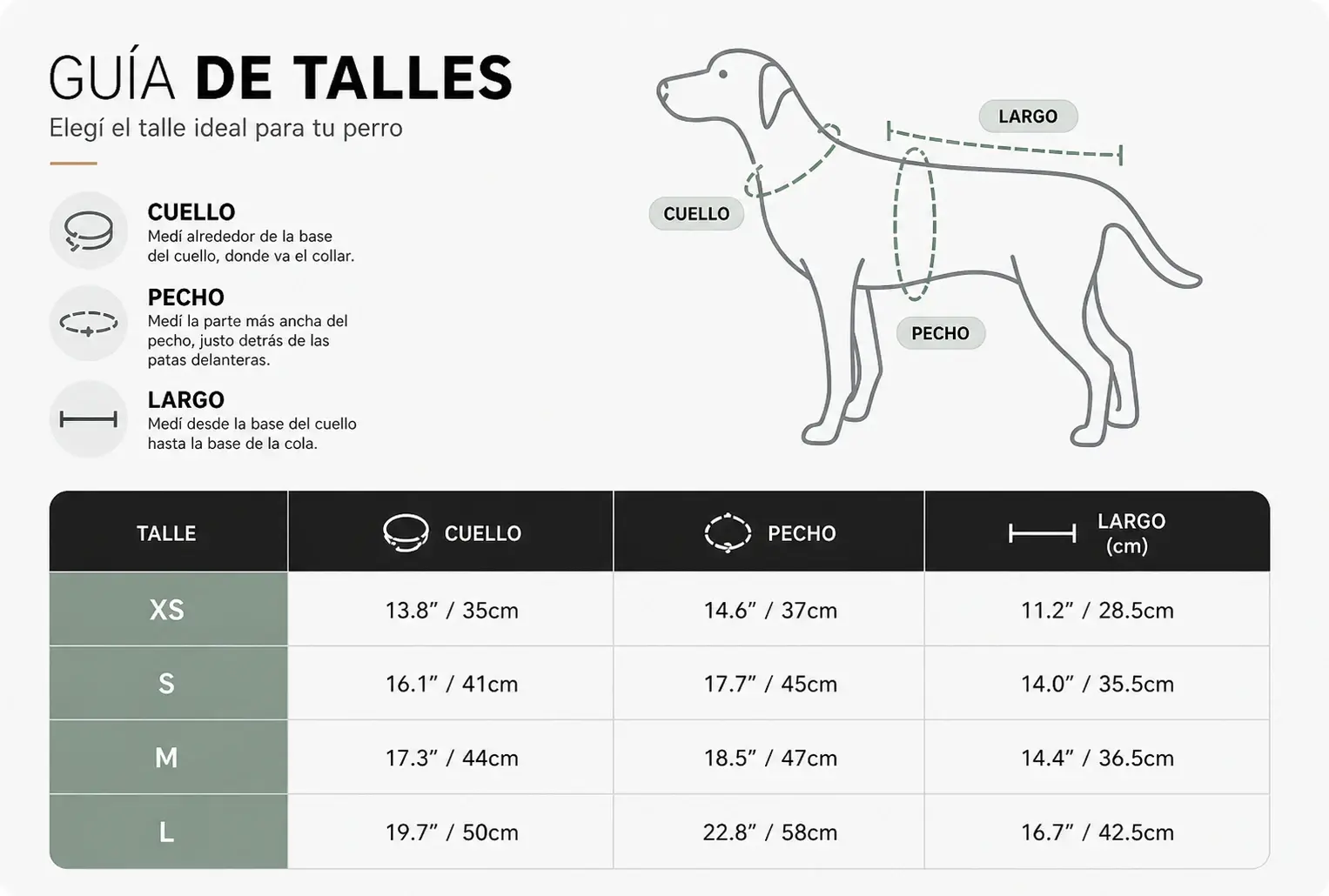 Buzo Térmico Polar para Perros Info 1