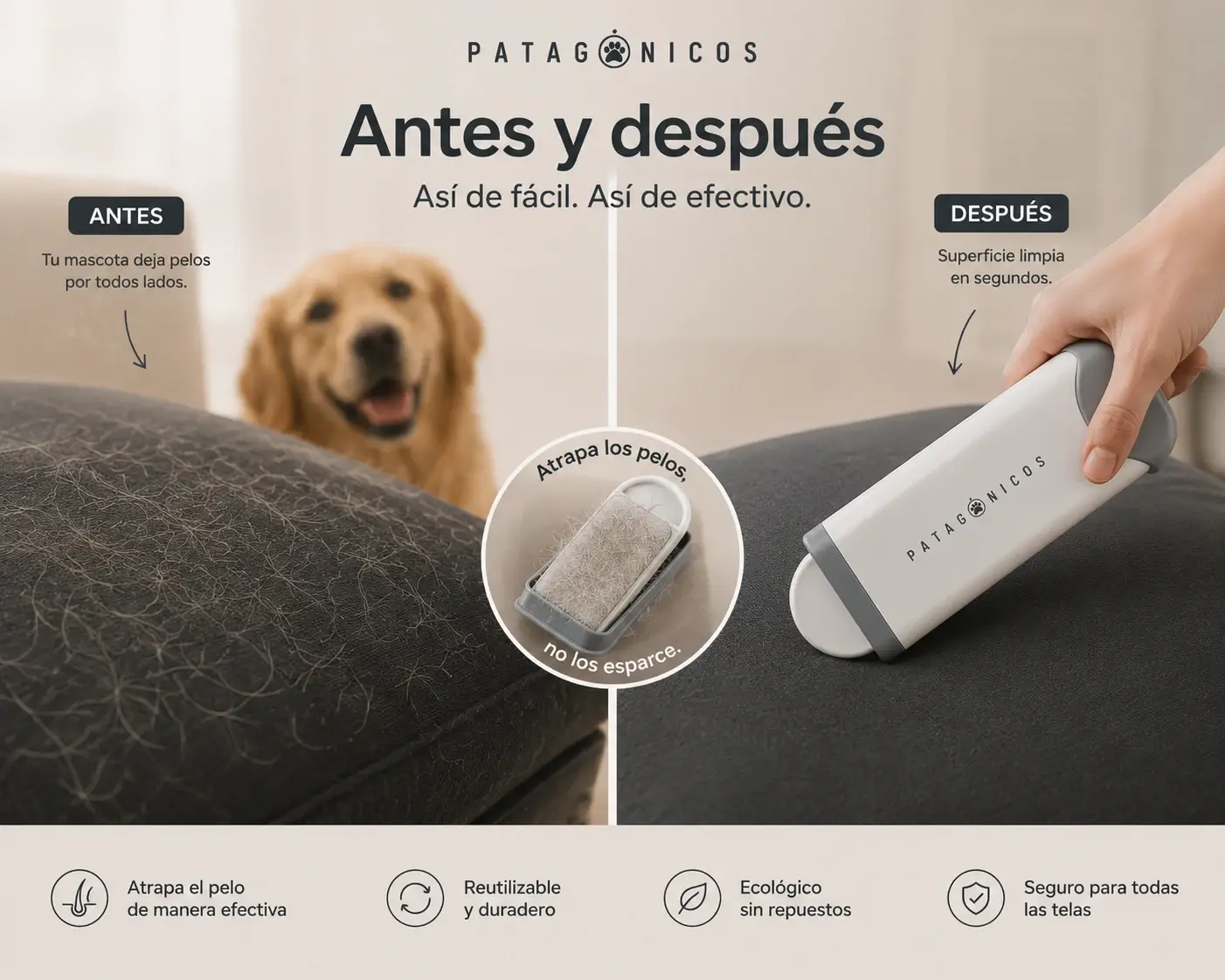 Quitapelos Reutilizable Patagónicos® Info 1